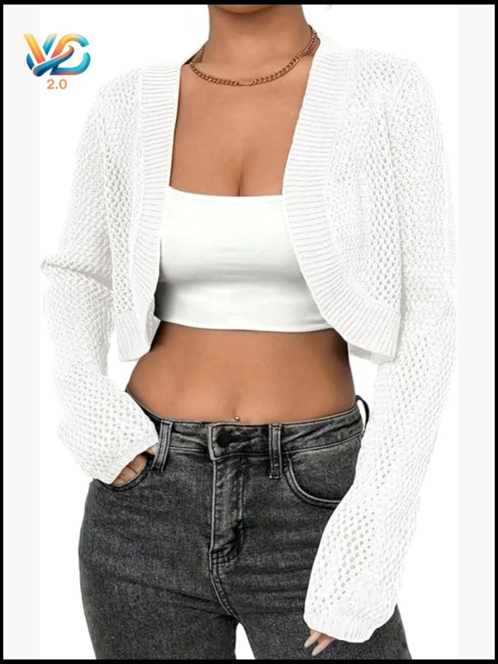 Oversized Bolero Shrug Summer Eyelet Knit Open Front Cardigan